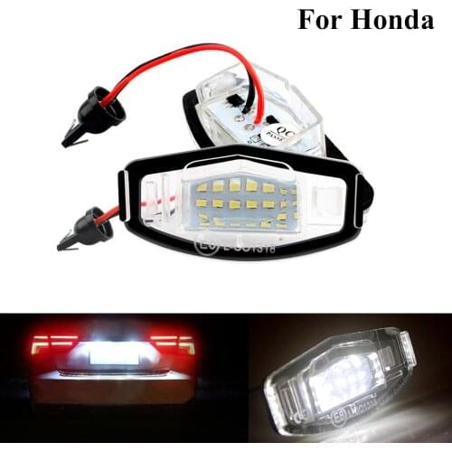 2 pcs Bright White 18 LED License Plate Light Number Plate Lamp Car Accessories 12V for Honda Civic City Legend Accord