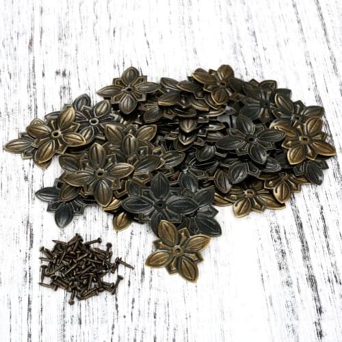 50Pcs 30*27mm Vintage Upholstery Nail Tachas Jewelry Gift Case Box Shoe Door Sofa Furniture Decorative Tack Stud Pushpin