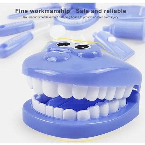 9Pcs Kids Pretend Play Dentist Check Teeth Model Set 9P Simulation Educational Play Kit Medical For Kids Role Doctor Gift T X6A0
