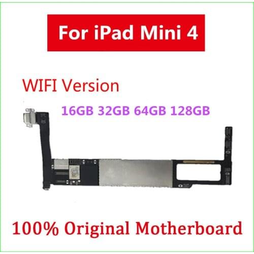 A1538 WiFi Version Motherboard For iPad Mini 4 Unlocked Mainboard WIthout Touch ID Logic Board 16GB 32GB 64GB 128GB With OS