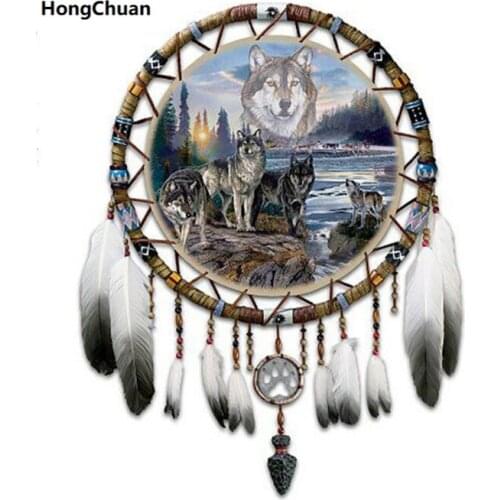 Wolf Wind Chime 5D DIY Full Square/Round Diamond Painting Diamond Embroidery Diamond Inlaid Cross Stitch Home Decoration Gift