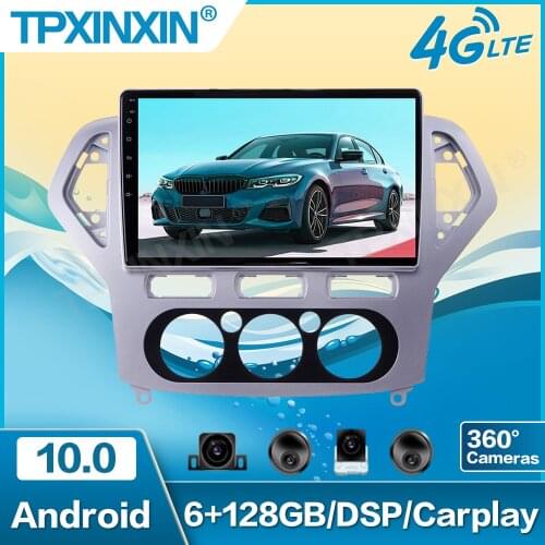 For Ford mondeo MK4 2007-2010 Car radio player Android 10 PX6 64GB GPS Navigation Multimedia Player Radio
