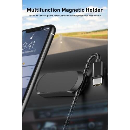 Magnetic Car Phone Holder 360 Degree Mini Strip Shape Stand Metal Magnet GPS Car Mount Stand Wall Office Bedroom Bracket