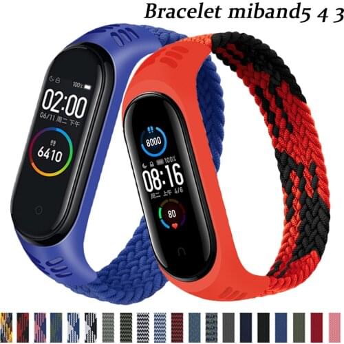 Bracelet for Mi band 5 Strap Nylon Braided Solo Loop pulseira bracelet Miband4 Miband5 Wristband for xiaomi Mi band 4 3 6 strap
