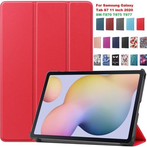 Case For SM-T870 2020 Funda Protect Tablet Case New 2020 For Samsung Galaxy Tab S7 11 inch SM-875 Smart Cover Wake Sleep Shell