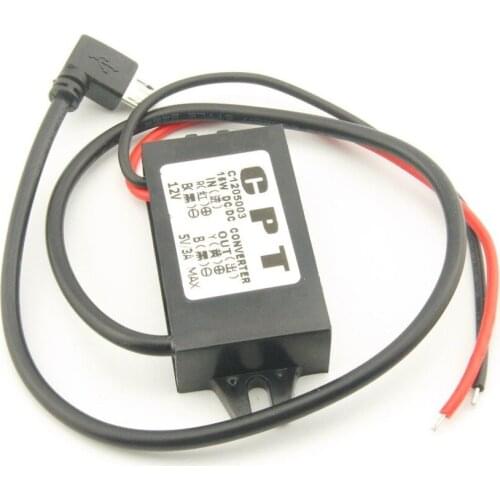 DC-DC Converter 12V to 5V 3A Step Down Power Supply Module Micro USB Converter High Quality