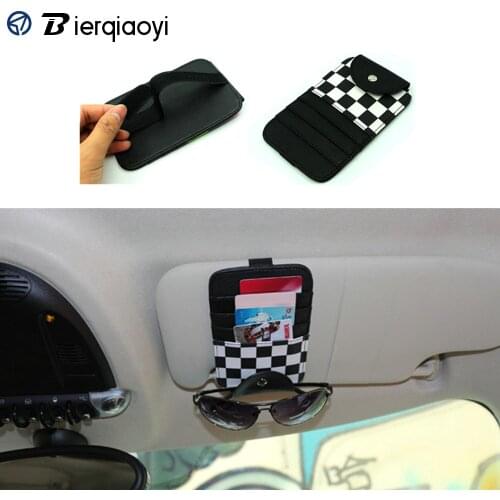 For MINI COOPER R60 Countryman F60 Universal Sunshade Card Holder R50 R53 R55 R56 F55 F56 F54 Clubman Storage Bag Paceman R61