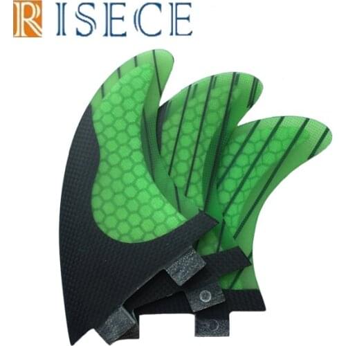 FCS carbon fiber surfboard fins fiberglass honeycomb surf fins with carbon strips