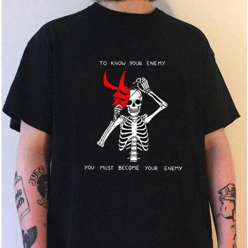 Skeleton Halloween Man T Shirt Harajuku Grunge Unisex Women Punk Rock Graphic Tee Funny Kawaii Short Sleeve Tops Tee