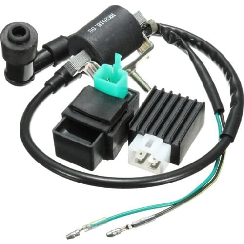 Motorcycle Ignition Coil CDI Unit Rectifier Regulator Fits for 110cc 125cc 140cc Pit Dirt Bike Ignition Coil Set Motorcycle Part