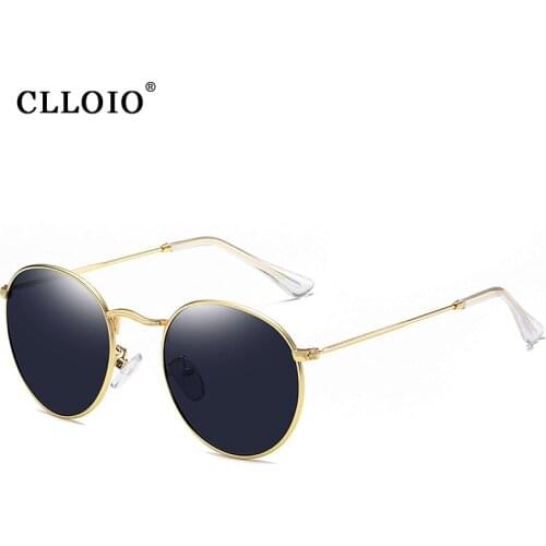 CLLOIO Round Sunglasses for Women Classic Vintage Small Metal Frame Sun Glasses for Men Driving Unisex gafas de sol para hombre
