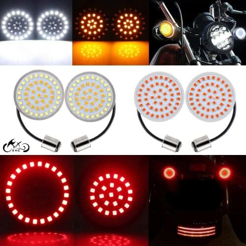 4X LED Tail Lights Kit SMD 1157 Brilliant Red Amber White Turn Signal For Harley Touring Road King FLHX Dyna Softail Sportster