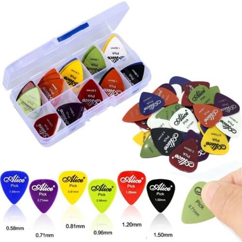30Pcs/Set Guitar Picks Electric Guitar Pick Acoustic Music Picks Plectrum 0.58/0.71/0.81/0.96/1.20/1.50mm Guitar Accessories