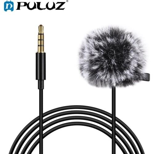 PULUZ 1.5/3/6m Mini SmartPhone Microphone Clip-on Lapel Lavalier 3.5mm Jack Wired Condenser Recording Microphone For iphone 8/7