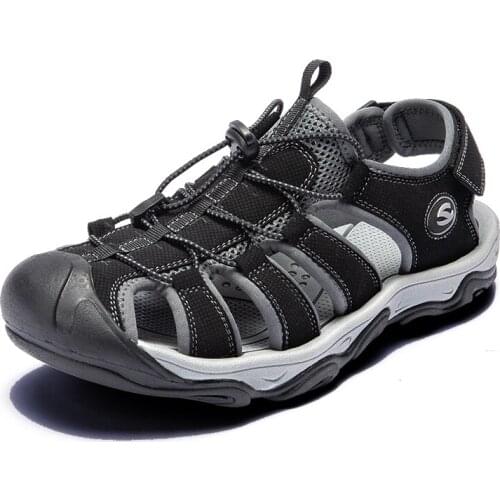 Mens Sandals Extra Large Size 46 2019 New Beach Shoes Trend Plus Fertilizer Increase Soft Bottom Sports Leather Sandals