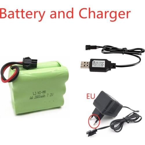 7.2V 2800mah NIMH Battery +7.2V Charger For RC Toy Cars Boats Trucks Gun lighting facilities AA Ni-MH 7.2v Rechargeable Battery