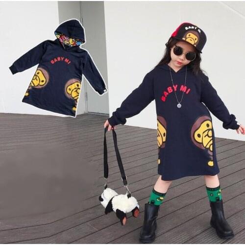 2020 Fashion New Kids Girls Cartoon Little Animal Animal Zoo Banana Hoodie Tops Sweatershirt Dresses Casual Hoodies Dress