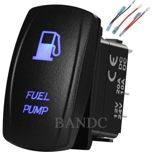 FUEL PUMP Rocker Switch for Car Boat Marine Caravan Motorcycle, Universal Fitment，Waterproof ，12V/24V，Jumper Wires Set