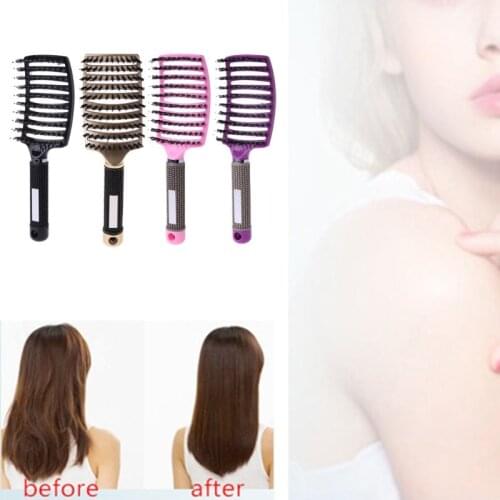 Salon Professional Bristle & Nylon Hairbrush Scalp Massage Comb Wet Hair Brush Dropship New