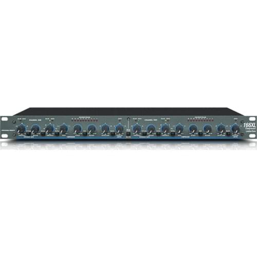 166XL professional-grade dual-channel compression limiter High-precision anti-howling stage performance to prevent excessive sig