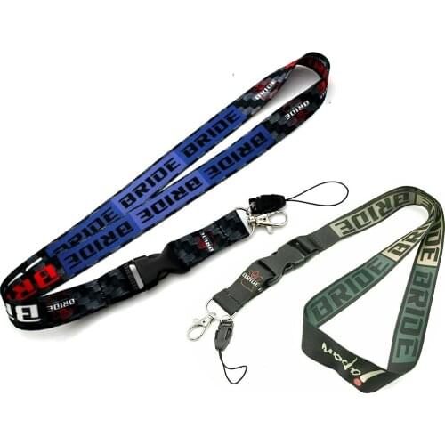 Bride Lanyard Keychain JDM Auto Key Neck Strap Quick Release Key Chian 2 Sided Print