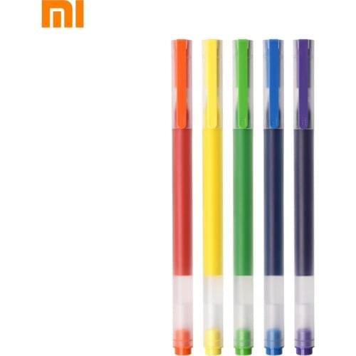 5pcs/Pack Xiaomi Mijia Gel Pen Color Super Durable Mi Sign Pen 0.5mm Colorful Ink Writing Signing Pens for School Office Draw
