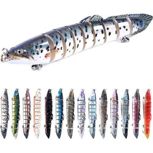 Jointed Wobbler Fishing 9 segements Minnow Artificial Bait 14CM 21.4G Multi-section Fish Biocnic Bass Pike Fishing