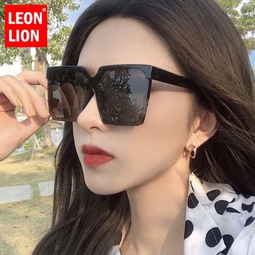 LeonLion Square Sunglasses Women Oversized Eyewear Women Luxury Brand Sun Glasses Women/Men Gradient Mirror Oculos De Sol Mujer