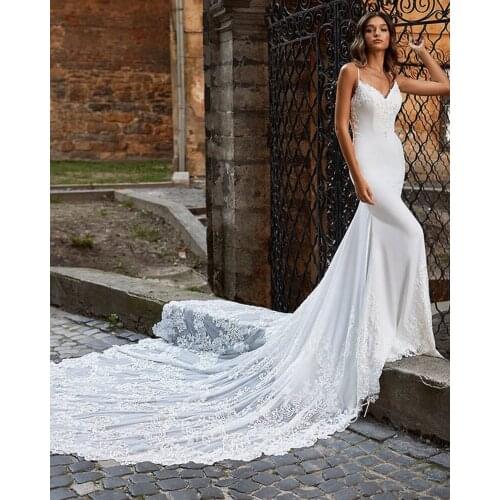 Vestido De Novia Sirena Mermaid Wedding Dress V-Neck Hochzeitskleid Off Shoulder Trouwjurk Fashion Abito Da Sposa Bridal Gown