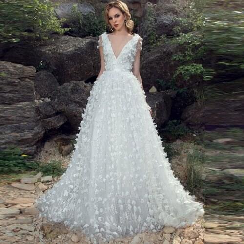Sheer Neck A Line Lace Wedding Dress 2020 Elegant Short Sleeves Illusion Bodice White/Ivory Floral Bridal Gown vestido de noiva
