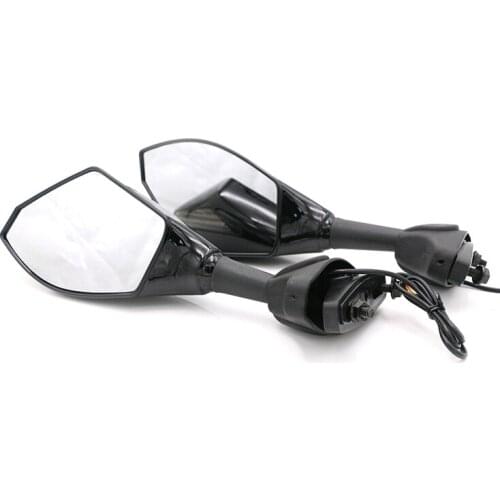 Motorcycle LED Turn Signals Integrated Rearview Mirrors Black For Yamaha YZF R1 R6 YZF R6S Kawasaki Ninja ZX6R