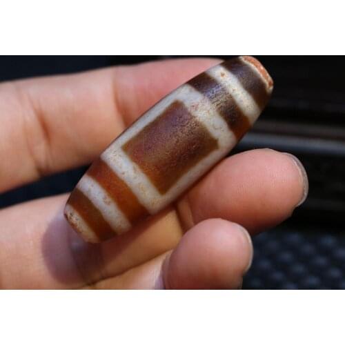 Treasure Talisman Magic Power Tibetan old Agate Heaven&Earth Drum dZi Bead Amulet Pendant Talisman Timestown UPD21