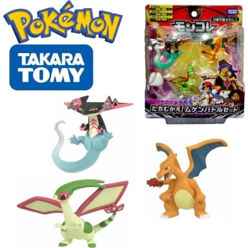 TOMY Pokemon Figures Moncolle Fight Endless Charizard Flygon Dragapult Set Toys High-Quality Exquisite Collection Gifts