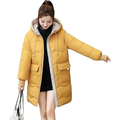 Down jacket woman Korean hooded loose pie to overcome winter long jacket female plus size bread clothing warm down jackets women