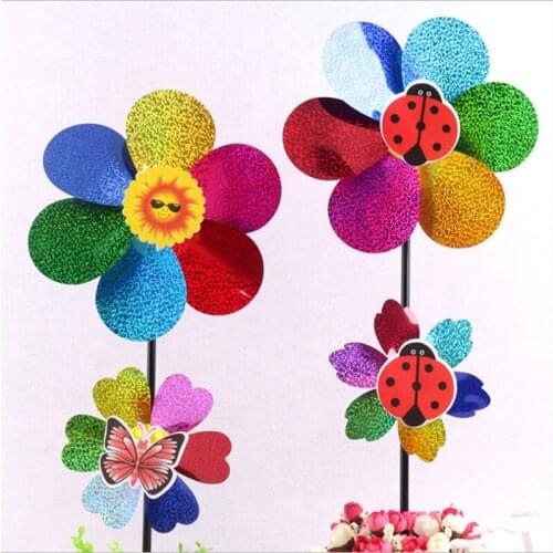 1PC Colorful Wind Spinner Kids Toy Sequins Windmill Wind Spinner Home Garden Yard Decoration