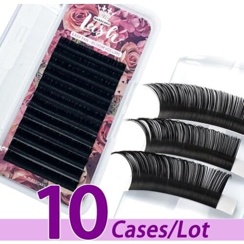 10case/lot Factory wholesale individual eyelash packaging box easy fan korea PBT mink volume fast blooming eyelash extensions