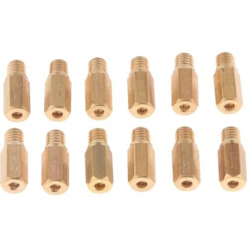 12pcs Motorcycle Carburetor Main Jet Kit Set Slow/Pilot Jet Main Injectors Nozzle for PWK FCR OKO KOSO Carburetor 105.118.120