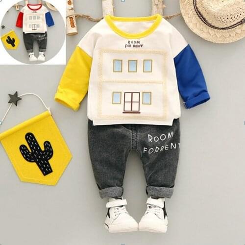 2018 Baby Girls Boys Spring Autumn Clothing Set Long Sleeved T Shirt+pants Kids Casual 2 pcs tanksuit