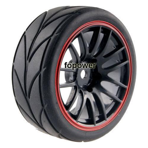 4pc 1/10 On-Road Car Tires 26*64MM Plastic Wheel Rim Rubber Tyre for HSP Tamiya HPI Kyosho Sakura 94122 94123 D3 D4 CS tt02 9068
