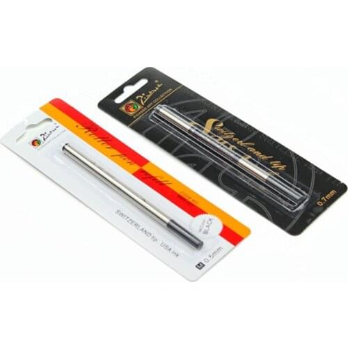 4pcs/lot black Ink Refills for Picasso Pimio Rollerball Pen High Quality Switzerland Tip Roller Ball Refill 0.5mm Screw Type