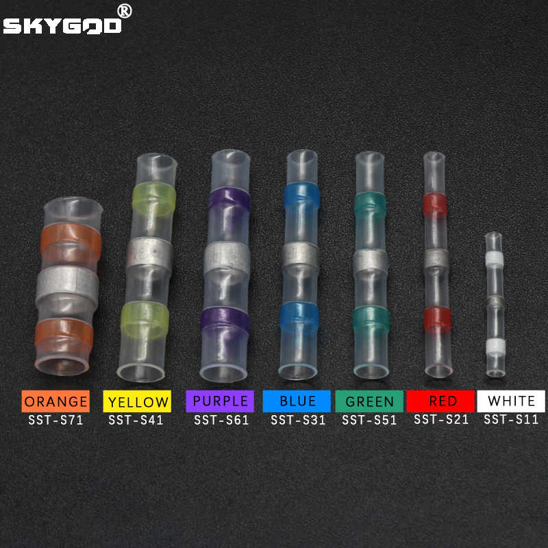 10/20/50PCS Red Solder Seal Wire Connectors 3:1 Heat Shrink Insulated Electrical Wire Terminals Butt Splice Connector Waterproof