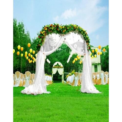 5x7ft Wedding Lawn Flowers Photography Backdrops Photo Props Studio Background