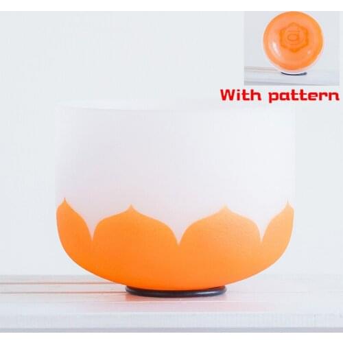8 Inch D Sacral Orange Lotus for Energy Healing Chakra Quartz Crystal Singing Bowl