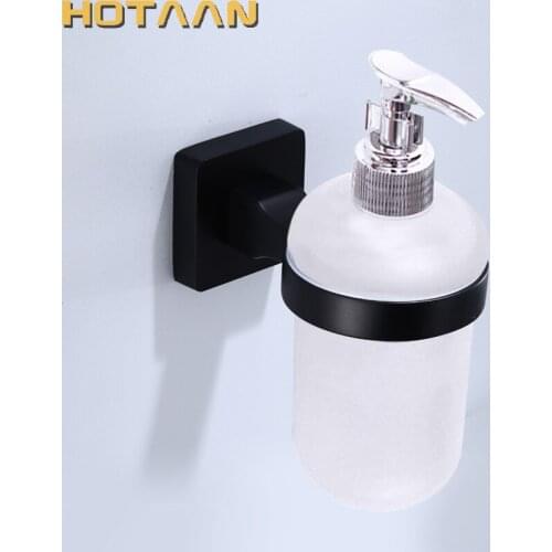 Free shipping Black Color Wall Mounted Liquid Soap Dispensers with Stainless Steel Holder Anit-Rust,Bathroom Products YT-10793
