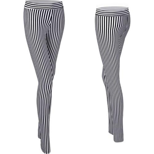 Sexy Striped Pants Zipper Open Crotch Pencil Pants High Waisted Push Up Butt Sexy Black And White Striped Pants Women Capris