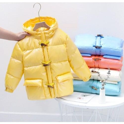 Kids winter jacket clothes for girls boys baby coat boys girls clothes 8 10 year horn button hooded childrens kids down coat