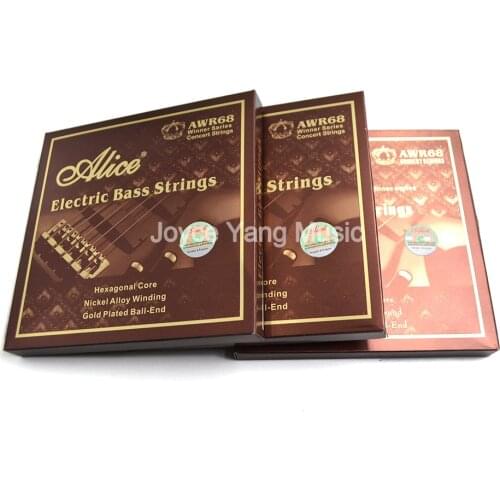 Alice AWR68M/L Electric Bass Strings 4/5 Strings Bass Hexagonal Core Nickel Alloy Wound Gold Plated Ball End 045-105(130)in