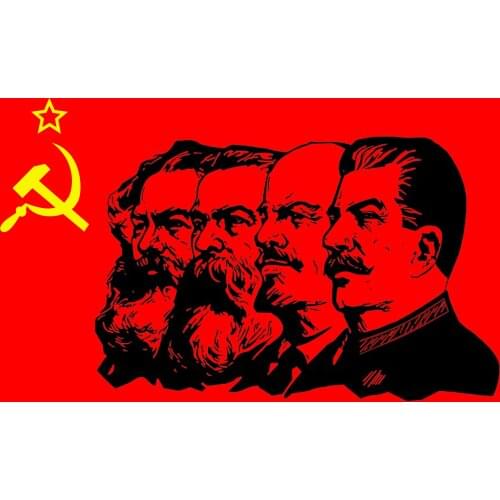 Communism Flag 90 x 150 cm Marx Engels Lenin Stalin CCCP USSR Soviet Emblem Flags And Banners