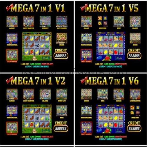 Slot game PCB New Mega 7 in 1 Fruit Cocktail Game Board Lucky Haunter for Arcade Casino Slot Game machine