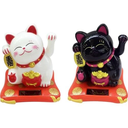 Swing Hand Figure Doll Toy, Maneki Neko Model Figures for Kids, Car Solar Ornament Home Decor